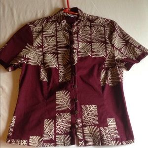 Burgundy Sig Zane Button Down Top